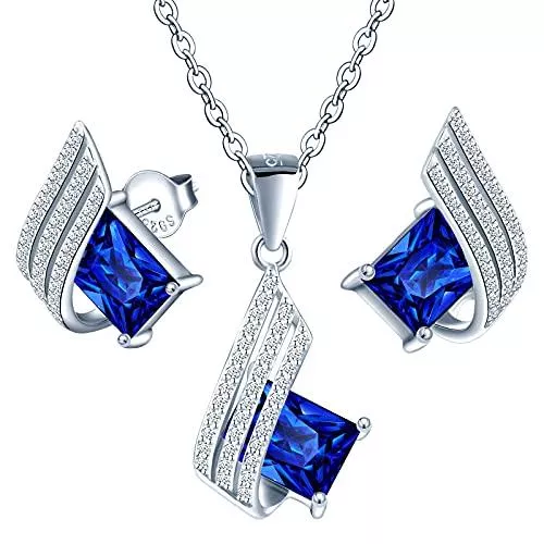 Crystals&amp;Stones Schmuck Beforya Paris - Fantasie Millenium - SchmuckSet Silber 925 - Violet - Schön Damen Schmuckset mit Fantasie Kristallen - Geschenk Geburtstag, Muttertag, Weihnachten