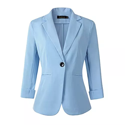 Benibos Blazer Damen 3/4-Ärmel, leicht, für Büro und Arbeit, Boyfriend-Blazer