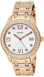 GUESS Uhren Guess Unisex Erwachsene Datum klassisch Quarz Uhr mit Edelstahl Armband W0848L3