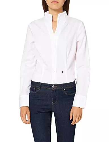 Seidensticker Langarmblusen Seidensticker Damen Bluse – Fashion Bluse - Bügelfreie Kelchkragenbluse - Slim Fit – Langarm – 100% Baumwolle