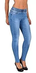 ESRA Jeans ESRA Damen Jeans Hose Skinny und Slim Fit Jeanshose mit Gummibund SkinnyJeans bis Grosse Grössen J291