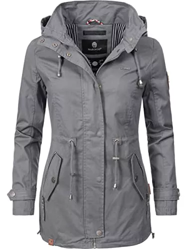 MARIKOO Jacken MARIKOO Damen Übergangs-Jacke Kurzmantel mit Kapuze Nyokoo XS-XXL