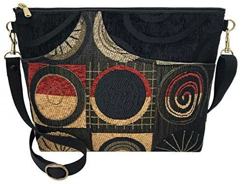 Danny K. Taschen & Rucksäcke Danny K. Damen Gobelin Tasche Schultertasche Handtasche Groß Reißverschluss Geldbörse Handmade in USA