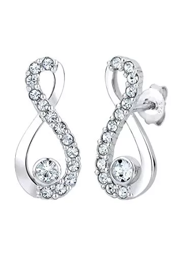 Elli Schmuck Elli Ohrringe Damen Infinity endlos elegant mit Kristallen in 925 Sterling Silber