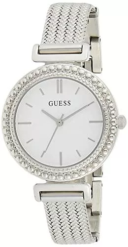 GUESS Uhren Guess Damen. Analog Quarz Uhr mit Stahl Armband W1152L1