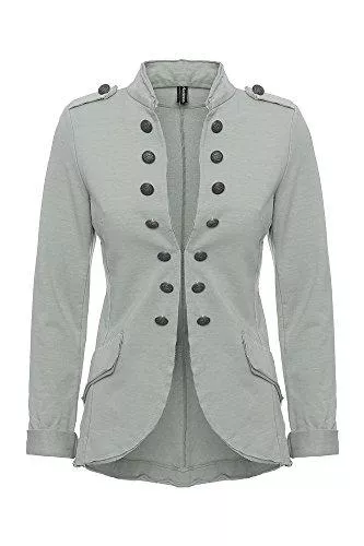 YSU Blazer YSU Damen Blazer Damenjacke Military Knöpfe S-XXXL 4XL 5XL Urban Streetwear ideal auch für Karneval Karnevalskostüm