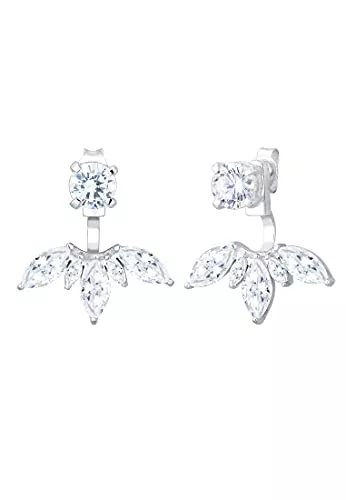Elli Uhren Elli Ohrringe Damen Floral Ear Jackets mit Zirkonia Kristall in 925 Sterling Silber