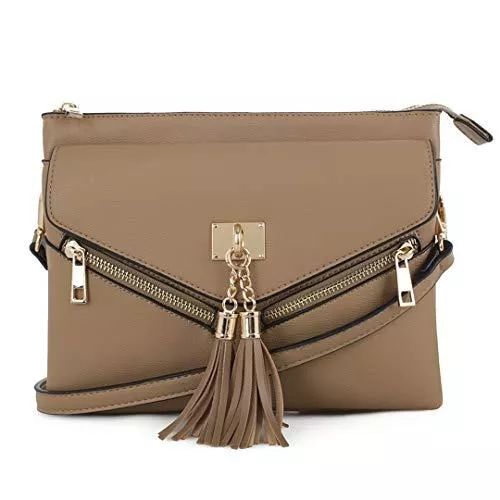 Emperia Taschen & Rucksäcke EMPERIA Estelle Kleine Doppelfächer Crossbody Tasche Schultertasche Handtasche für Damen