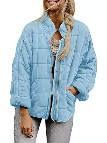 Onsoyours Jacken Onsoyours Damen Jacke Warm Mantel Lose Casual Steppjacke Übergangsjacke Mode Kurze Coat Einfarbig Winterjacke Mit Taschen Outwear