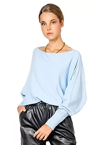 Sublevel Pullover & Strickmode Sublevel Damen Fein-Strick Pullover mit Fledermaus-Ärmeln