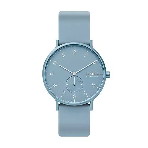 Skagen Uhren Skagen Herren Aaren Kulor Dreizeiger, 41 mm Gehäusegröße, Aluminiumuhr mit Silikonarmband