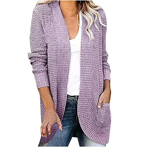 Oksea Strickjacken Oksea Cardigan Damen Langarm Strickjacke Damen Grobstrick Strickmantel Strickcardigan Damen Lang Grobstrick Mantel Mit Taschen Strickpullover Damen Cardigan Herbst Winter Jacken Für Damen