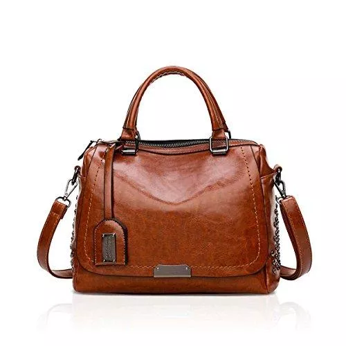 NICOLE &amp; DORIS Taschen & Rucksäcke NICOLE &amp; DORIS 2022 New Damen handtaschen Top Handle Handtasche Fashion Style Reißverschluss Umhängetasche für Damen PU Leder Tragetaschen (Braun)