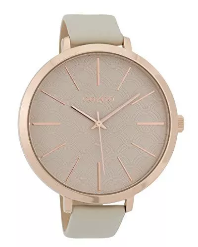 Oozoo Uhren Große XXL Oozoo Damenuhr mit Design Zifferblatt und Lederband 48 MM