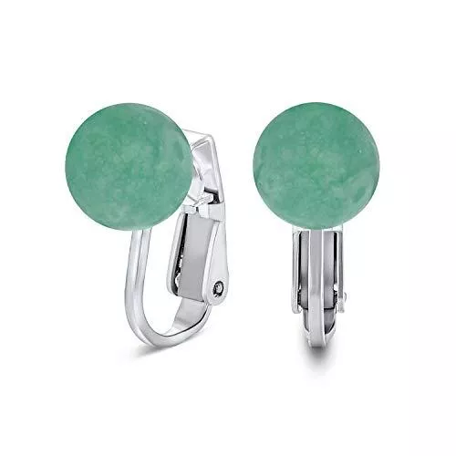 Bling Jewelry Schmuck Einfache Edelstein Runde Perle Kugel Ohrstecker Clip Auf Ohrringe Für Frauen Nicht Piercing 925 Sterling Silber Geburtsstein Farben 8Mm