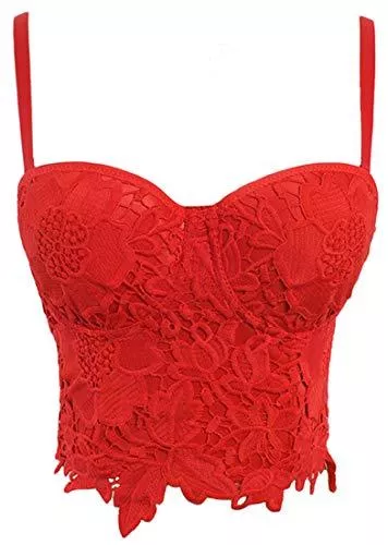 PANOZON Tops PANOZON Damen Bustier Dünn Weich Lace BH Spitze Bluse Tops