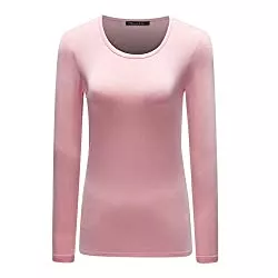 OThread &amp; Co. Langarmshirts OThread &amp; Co. Damen Langarm T-Shirt U-Ausschnitt Basic Layer Stretch Shirts, rose, Klein