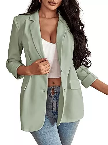 DIDK Blazer DIDK Damen Blazer Elegant Langarm Cardigan Casual Mantel Leicht Herbst Jacke Büro Blazer