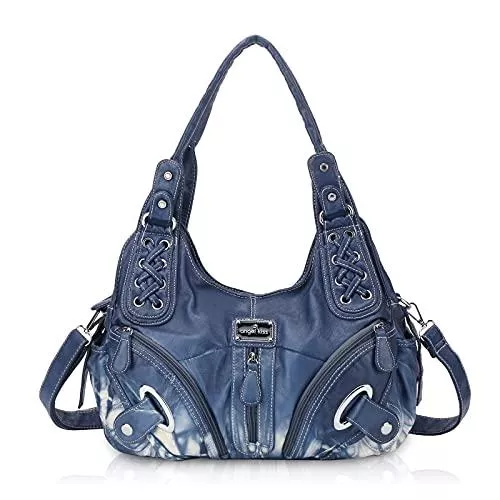 angel kiss Taschen & Rucksäcke Angel Kiss Tasche Damen Handtasche Umhängetasche Lederhandtasche Reise Arbeit Shopping Mode Damenhandtasche Henkeltasche Schultertasche Top Griff Tasche, Bestes Geschenk für Frauen Marineblau
