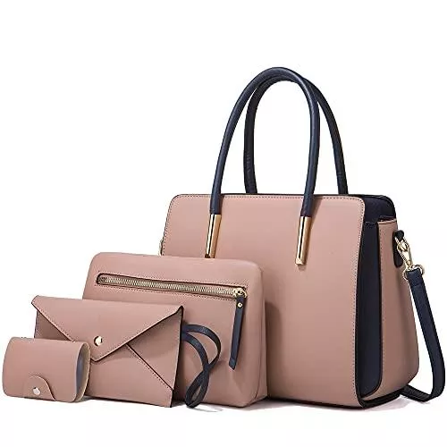 LUOWAN Taschen & Rucksäcke LUOWAN Handtasche Damen Gross Leder Groß Schultertasche Henkeltasche Damen Umhängetasche Damen Taschen Shopper Damen 4-teiliges Set