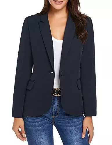 Roskiky Blazer Roskiky Eingekerbter Blazer mit Revers Taschen und Knöpfe