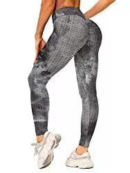 FITTOO Leggings FITTOO Damen Scrunch Butt Leggings Honeycomb Yogahose Booty Lifting Fitness Hose Push-Up Sporthose Stretch Workout Fitness Jogginghose