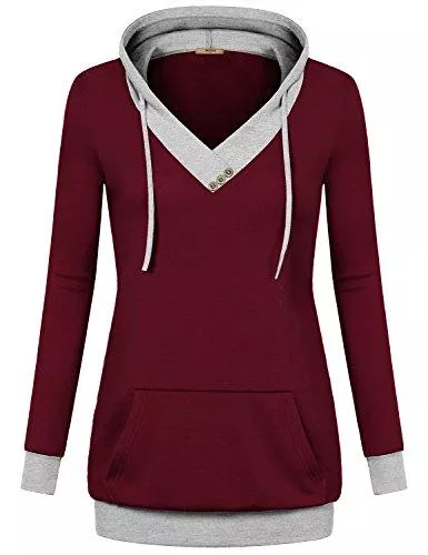 Miusey Pullover & Strickmode Miusey Damen-Sweatshirt, langärmelig, Farbblock-Design, leichter Pullover