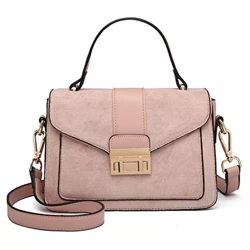 Miss Lulu Taschen & Rucksäcke Miss Lulu Handtasche Klein Henkeltasche Damen Elegante Schultertasche Suede Kunstlerder Shopper