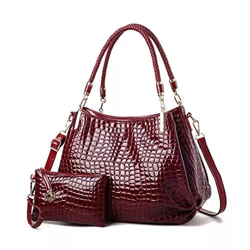 DEERWORD Taschen & Rucksäcke DEERWORD Damen Umhängetaschen Frau Handtaschen Lack PU-Leder Elegant Tote Schultertaschen