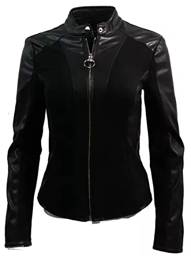 GUESS Jacken Guess Damen Jacke Lederoptik Clotilde W1RL09WDO60 Schwarz Gr. L