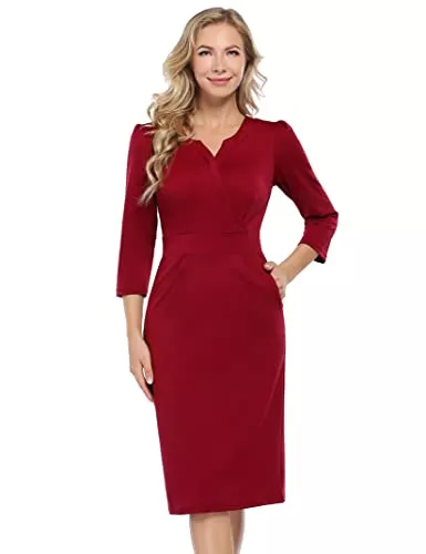 KOJOOIN Business KOJOOIN Damen Elegant Etuikleider Festliches Cocktail Bleistiftkleid Knielang Business Kleider（Verpackung MEHRWEG）
