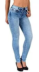 ESRA Jeans ESRA Damen Jeans Jeanshose Damen Skinny High Waist Hochbund Hose bis Übergröße S300