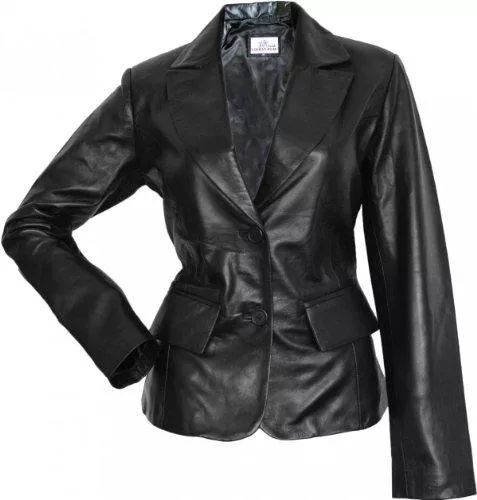 German Wear Jacken German Wear Damen Lederblazer Lederjacke Blazer Echtleder Jacke aus Lammnappa Leder Schwarz