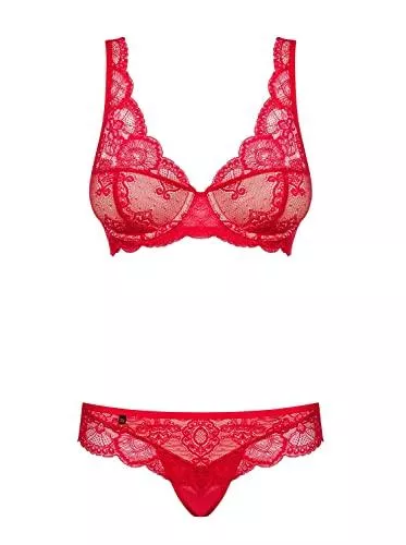 Selente Unterwäsche & Dessous Selente Love &amp; Fun verführerisches 3-teiliges Damen Dessous-Set aus BH, Höschen &amp; Satin-Augenbinde, Made in EU