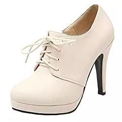 MISSUIT High Heels MISSUIT Damen High Heels Stiletto Pumps mit Schnürung Plateau 10cm Absatz Elegant Schuhe