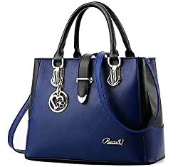 BestoU Taschen & Rucksäcke Damen Handtaschen Schwarz groß taschen Leder moderne damen handtasche gross schultertasche Frauen Umhängetasche (Blau)