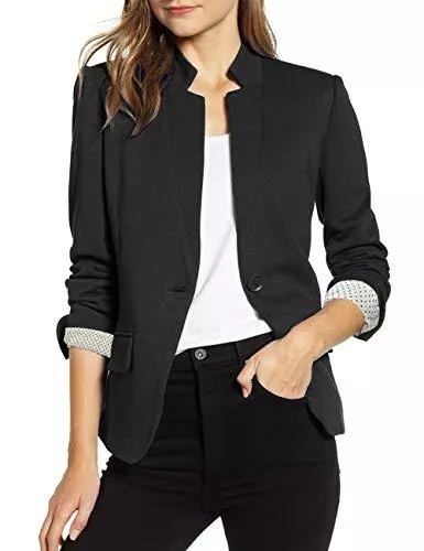 Roskiky Blazer Roskiky Damen Blazer für Frauen, Cardigan, Freizeit Business Jacke, mit Taschen, Deko Knöpfe vorne