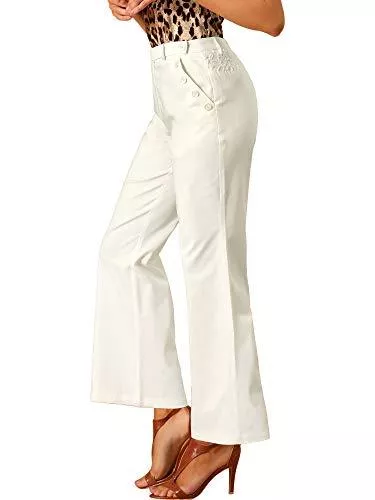 Allegra K Hosen Allegra K Damen Lace Lace Panel Lose gerade Casual Palazzo Hose