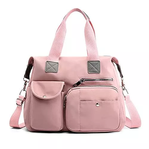 DIRRONA Taschen & Rucksäcke DIRRONA Elegant Damen Umhängetasche Groß Kapazität Handtasche Casual Reise Schultertasche Multi Tasche Umhängetaschen Nylon Damen Handtaschen Rosa