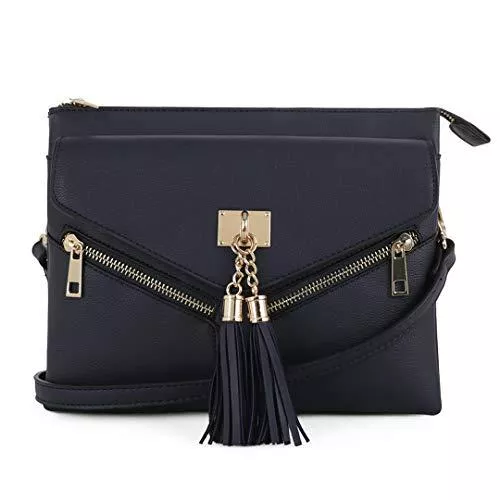Emperia Taschen & Rucksäcke EMPERIA Estelle Kleine Doppelfächer Crossbody Tasche Schultertasche Handtasche für Damen