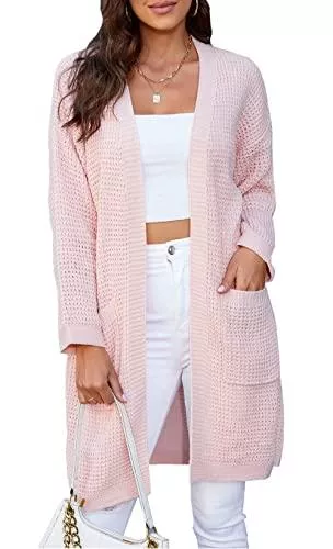 ZIYYOOHY Strickjacken ZIYYOOHY Strickmantel Lang Damen strickcardigan Pullover Fledermausärmel Strickjacke Outwear mit Tasche