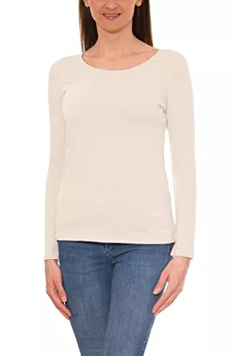 Alkato Langarmshirts Alkato Damen Langarm Shirt mit O-Ausschnitt