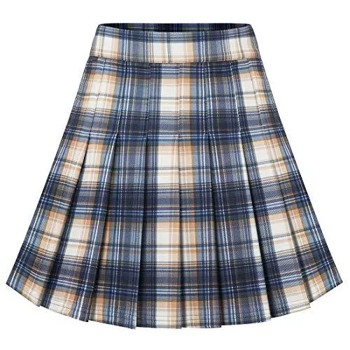 Dressystar Röcke Dressystar Damen Dehnbar Faltenrock Schulmädchen Solide Skater Tennis Basic Mini Rock