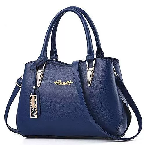 BestoU Taschen & Rucksäcke BestoU Damen Handtasche Schwarz groß Leder Damen Schultertasche Frauen Umhängetasche (Blau)