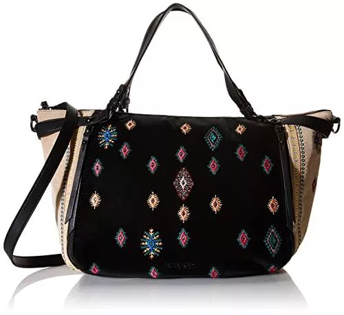 Desigual Taschen & Rucksäcke Desigual Damen Bols_july Tribu Libia Hand Bag, Schwarz, Einheitsgröße EU