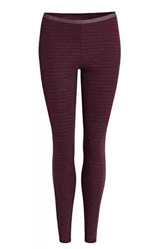 con-ta Unterwäsche & Nachtwäsche con-ta Thermo Lange Hose, Leggings aus natürlicher Baumwolle, Lange Unterwäsche, wärmende Thermo-Leggings, Damenbekleidung, Bordeaux Geringelt, Größe: 36/XS - 50/4XL