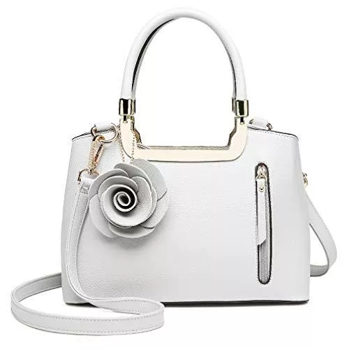 Miss Lulu Taschen & Rucksäcke Miss Lulu Handtasche LG1847 Mit Blumen Henkeltasche Schultertasche Umhängetasche Elegant Kunstleder Retro Tasche Damen