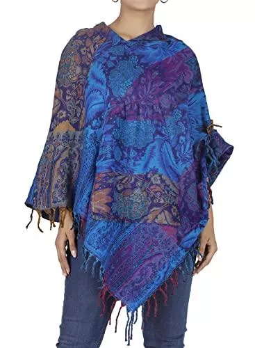 GURU SHOP Strickjacken GURU SHOP Ethno, Hippie Poncho mit Langer Zipfelkapuze, Damen, Violett, Synthetisch, Size:40, Jacken, Mäntel &amp; Ponchos Alternative Bekleidung
