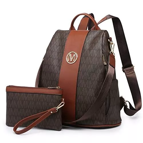 MKP COLLECTION Taschen & Rucksäcke MKP Damen Fashion Rucksack Geldbörse Multi Taschen Signature Anti-Diebstahl Rucksack Reise Schule Schultertasche Handtasche mit Handgelenk