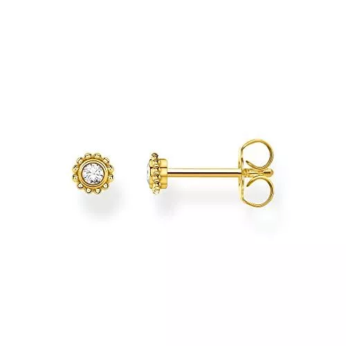 THOMAS SABO Schmuck Thomas Sabo Damen Einzel Ohrstecker Blume weißer Stein 925 Sterling Silber